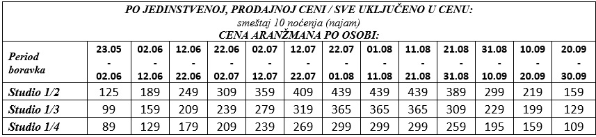 vila edem tasos sopstveni cenovnik Cenovnik