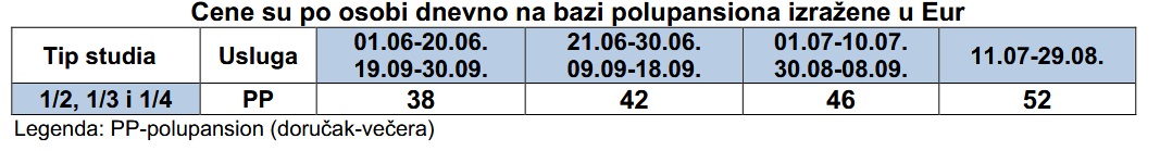 studio apartmani lara čanj cenovnik Hotel Palas slika cenovnik