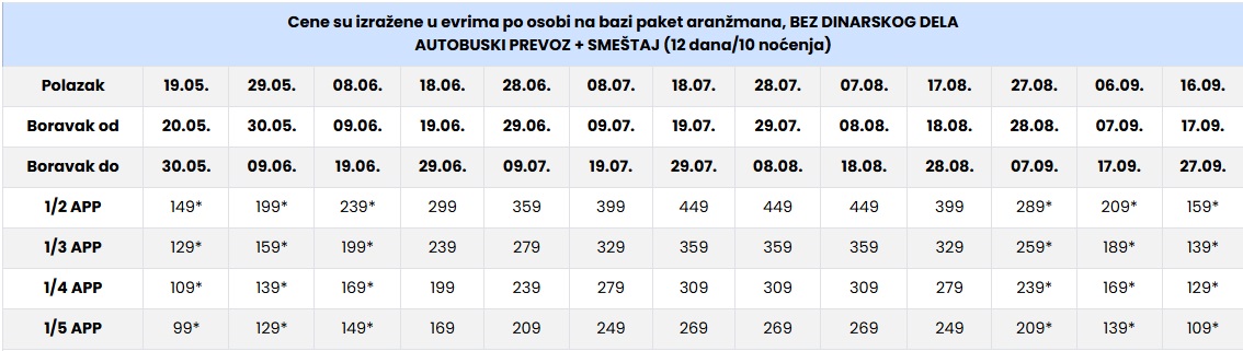 vila mare nea vrasna cenovnik Cenovnik